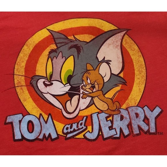 Vintage Tom and Jerry Shirt Mens 2X Graphic Cartoon Anime Cat and Mouse Duo - Picture 2 of 6